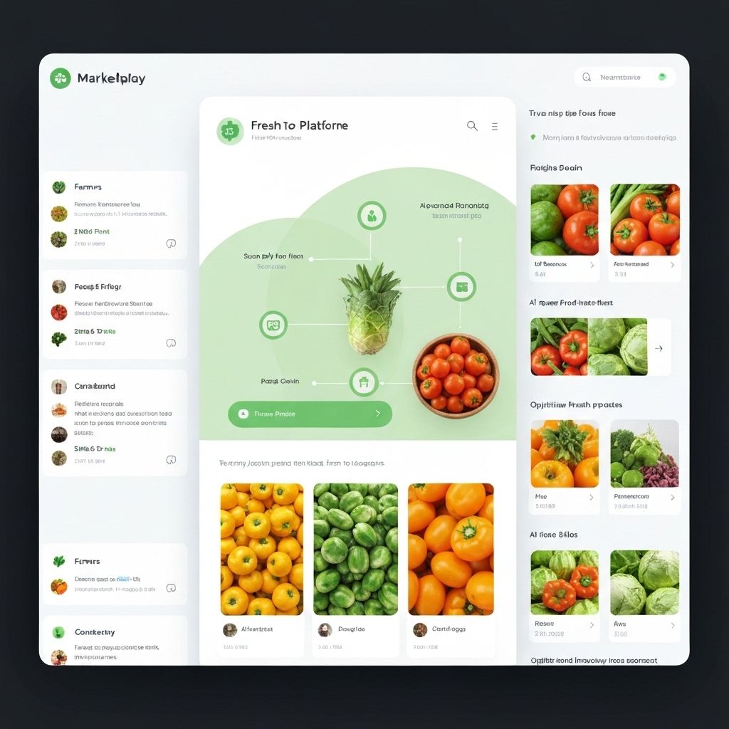 Agricultural marketplace with fresh produce